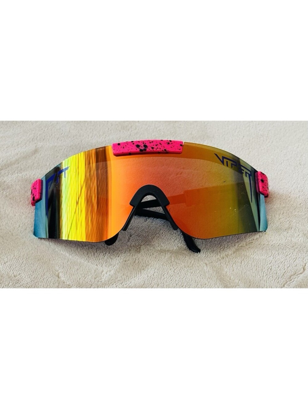 PIT VIPER sunglasses Mirrored Pink Splash Sport Glasses Neon Frame Retro Sport